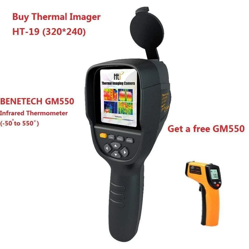 3.2-Zoll-TFT-Handinfrarot-Temperaturregelgerät Professionelle Infrarot-Wärmebildkamera HT-19