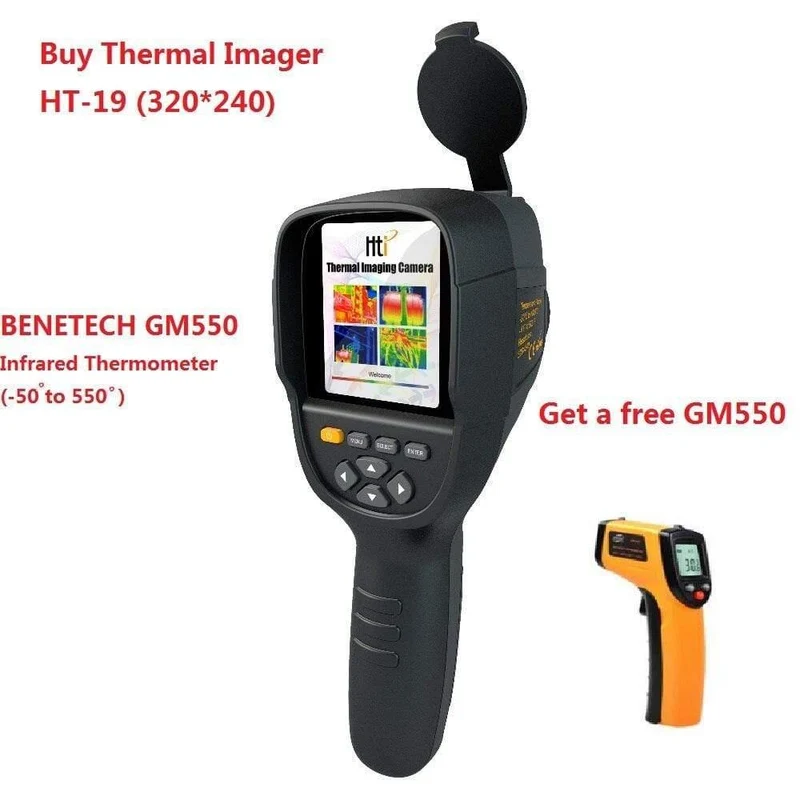 3.2-Zoll-TFT-Handinfrarot-Temperaturregelgerät Professionelle Infrarot-Wärmebildkamera HT-19