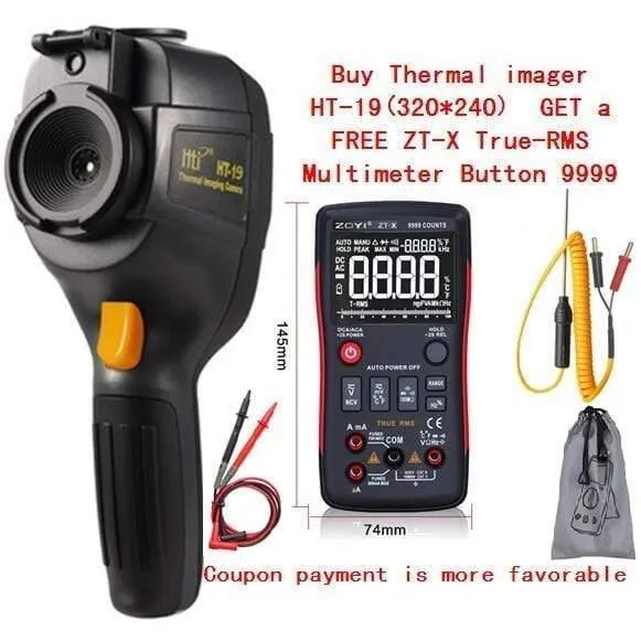 3.2-Zoll-TFT-Handinfrarot-Temperaturregelgerät Professionelle Infrarot-Wärmebildkamera HT-19