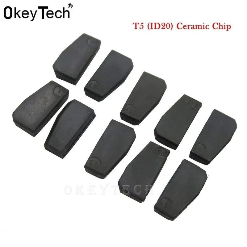 10pcs / lot neue ID T5-20 Transponder Chip Blank Carbon T5 klonbar Chip für Autoschlüssel Cemamic T5 Chip