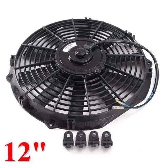 Universal 8 9 10 12 14 Zoll 12V 80W 2100RPM Gerade Schwarze Klinge Elektrischer Kühlerlüfter-Kit