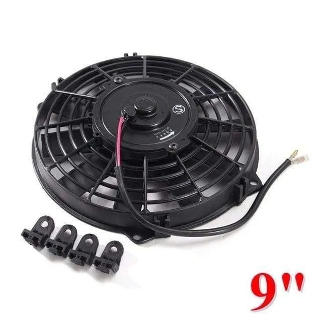 Universal 8 9 10 12 14 Zoll 12V 80W 2100RPM Gerade Schwarze Klinge Elektrischer Kühlerlüfter-Kit