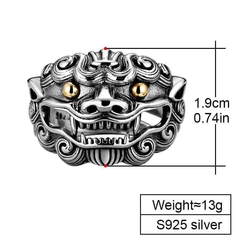 925 Sterling Silber Lion King Ring Für Männer Frauen Unisex Einstellbare Größe 9 Zu 13 Liebhaber Retro Klassische Vatertag Schmuck