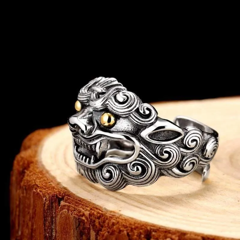 925 Sterling Silber Lion King Ring Für Männer Frauen Unisex Einstellbare Größe 9 Zu 13 Liebhaber Retro Klassische Vatertag Schmuck