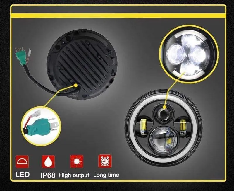 7-Zoll-LED-Scheinwerfer, universeller Motorrad-Scheinwerfer, LED-Moto-Front-Glühbirnen, Scheinwerfer für Auto, ATV, SUV, Roller, Motorrad-Lichter