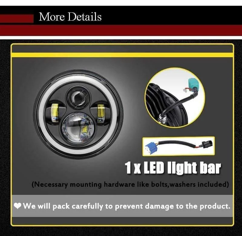 7-Zoll-LED-Scheinwerfer, universeller Motorrad-Scheinwerfer, LED-Moto-Front-Glühbirnen, Scheinwerfer für Auto, ATV, SUV, Roller, Motorrad-Lichter