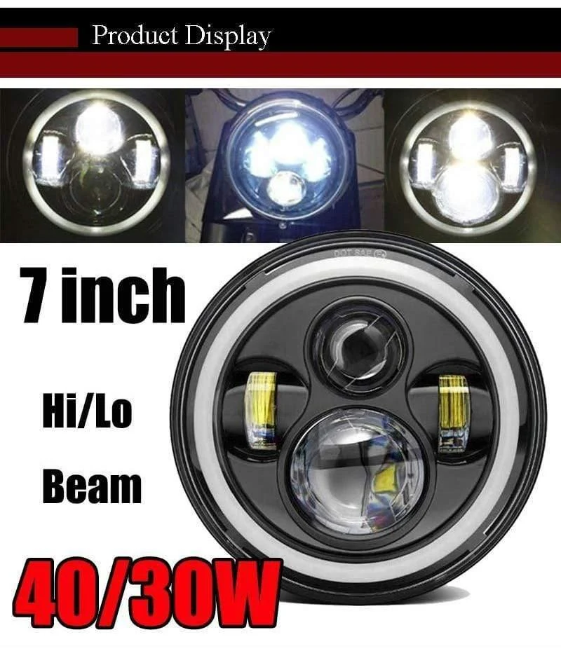 7-Zoll-LED-Scheinwerfer, universeller Motorrad-Scheinwerfer, LED-Moto-Front-Glühbirnen, Scheinwerfer für Auto, ATV, SUV, Roller, Motorrad-Lichter