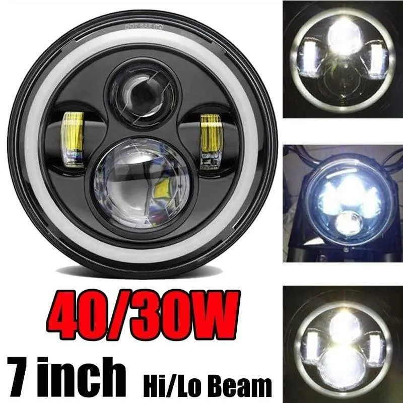 7-Zoll-LED-Scheinwerfer, universeller Motorrad-Scheinwerfer, LED-Moto-Front-Glühbirnen, Scheinwerfer für Auto, ATV, SUV, Roller, Motorrad-Lichter