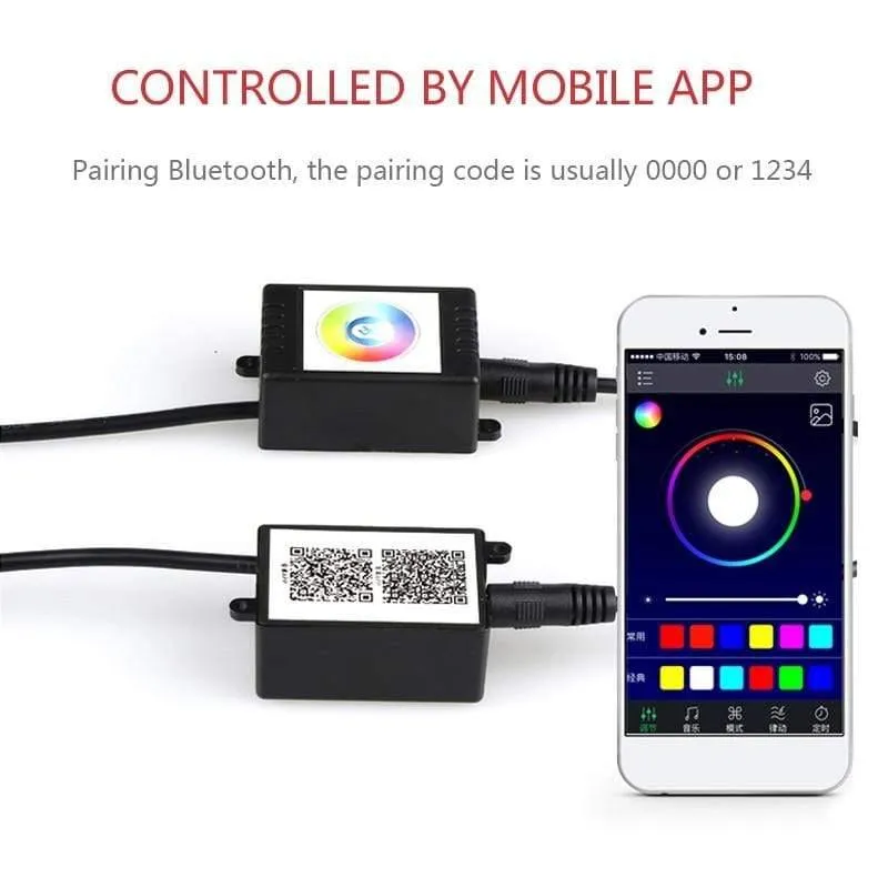 4pcs Auto Unterlicht Flexible Streifen LED Fernbedienung / APP Steuerung RGB Dekorative Atmosphäre Lampe Unterlicht Unterbodensystem Neonlichter