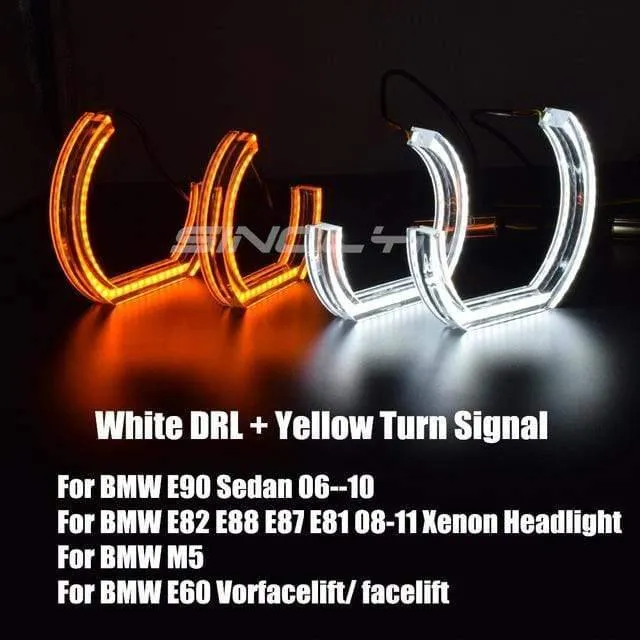 LED Angel Eyes Halo Ringe 3D DTM LCI M4 Stil Für BMW E90 E92 F30 F31 E60 E82 M5 Blinker weiß Gelb Switchback Zubehör