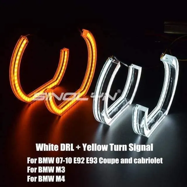 LED Angel Eyes Halo Ringe 3D DTM LCI M4 Stil Für BMW E90 E92 F30 F31 E60 E82 M5 Blinker weiß Gelb Switchback Zubehör
