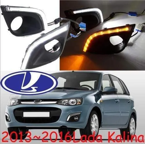 LADA Kalina tagfahrlicht, 2013 ~ 2016, chrom, LED, Freies schiff! 2 stücke, LADA Kalina nebel licht, auto-abdeckungen, Samara, Signet, Kalina