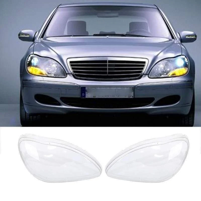 1 Paar Autoscheinwerfer Glasabdeckung Frontscheinwerfer Linsengehäuse Klare Abdeckung Fahrzeugbeleuchtung Lampenschirm für Benz W220 1998- 2005