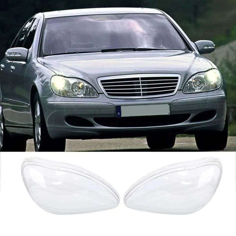 1 Paar Autoscheinwerfer Glasabdeckung Frontscheinwerfer Linsengehäuse Klare Abdeckung Fahrzeugbeleuchtung Lampenschirm für Benz W220 1998- 2005