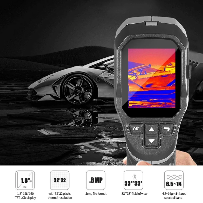 -20 ~ 450 ℃ / -4 ~ 842 ℉ METERK Infrarot-Wärmebildkamera IR-Infrarot-Bildgebungsgeräte Mini-Hand-Digital-Wärmebildkamera