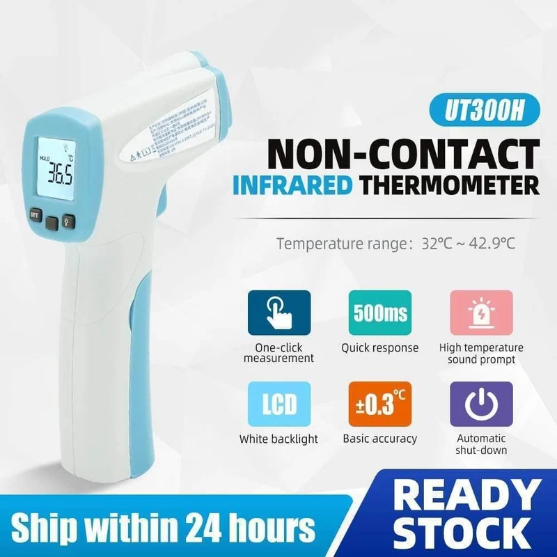 UNI-T UT300H Digitales Infrarot-Temperaturthermom Berührungsloses digitales Infrarot-Temperaturmessgerät Handtemperatur-Laserpistole (UT300H-X)