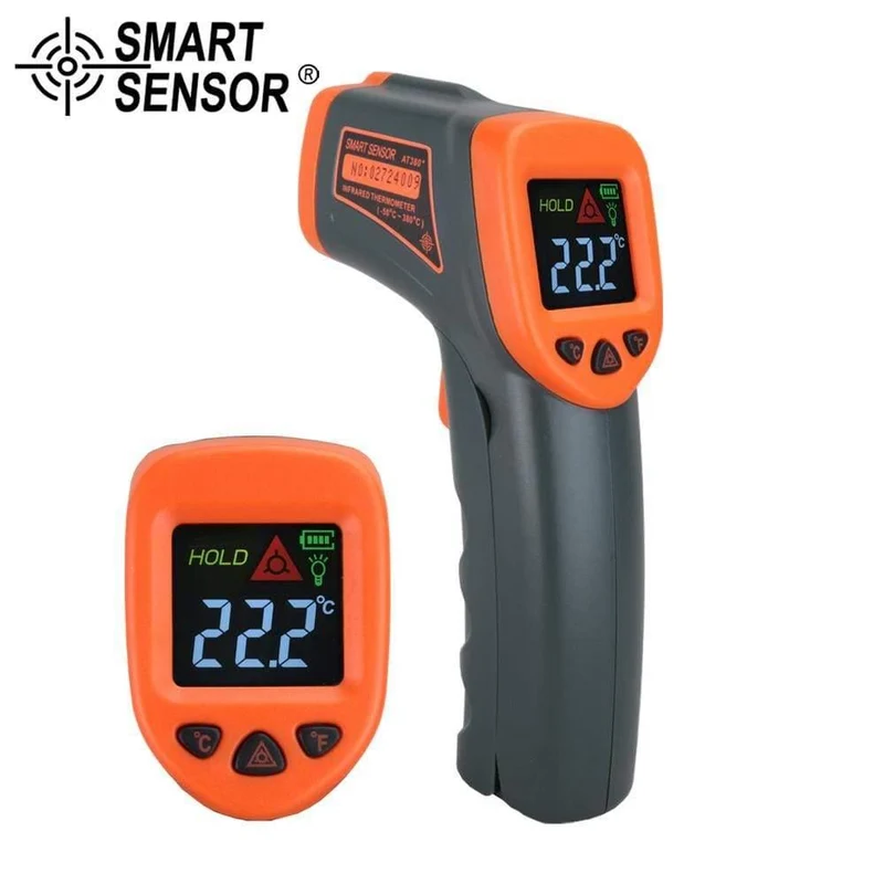Digitales Infrarot-Thermometer Farb-LCD Berührungslose Oberfläche -50 ~ 380C 500C Temperaturmesser Pistole Handpyrometer Imager