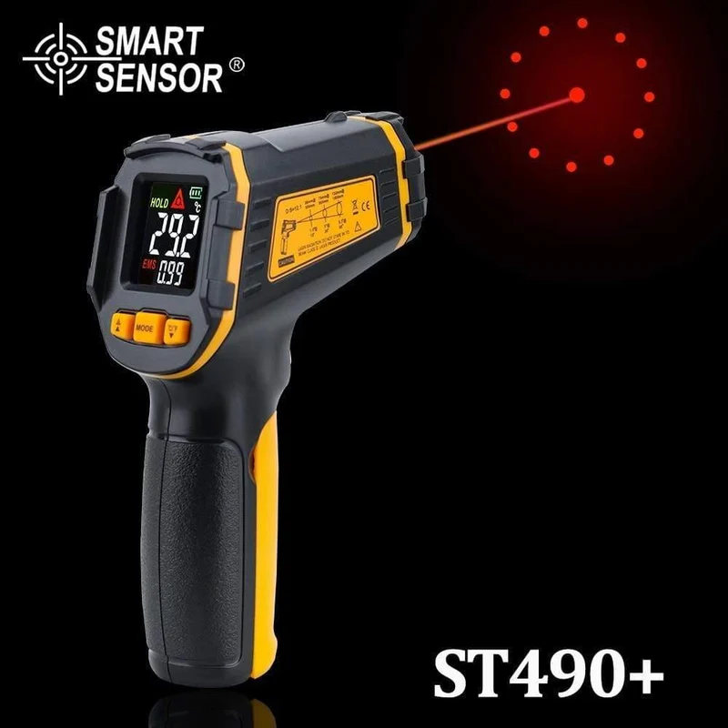 Digitales Infrarot-Thermometer Farb-LCD Berührungslose Oberfläche -50 ~ 380C 500C Temperaturmesser Pistole Handpyrometer Imager