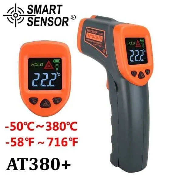 Digitales Infrarot-Thermometer Farb-LCD Berührungslose Oberfläche -50 ~ 380C 500C Temperaturmesser Pistole Handpyrometer Imager