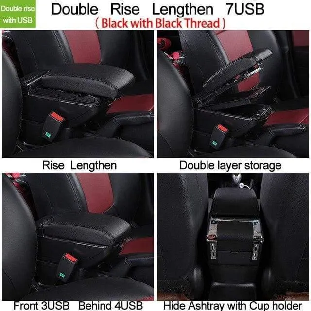 Nissan Terrano 3 Armlehnenbox Universal Auto BRV Mittelkonsole Caja Modifikation Zubehör doppelt mit USB angehoben