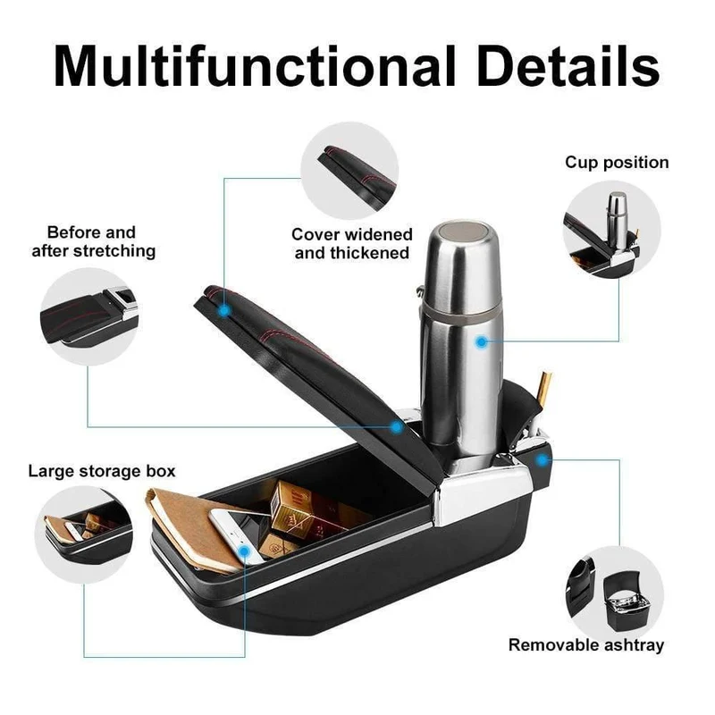 Armlehnenbox für Kia Rio 3 2011–2016, PU-Leder, zentraler Behälter, Aufbewahrungsbox, Auto-Styling-Zubehör