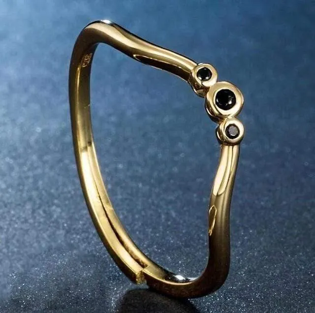925 Sterling Silber Ringe Schwarz Weiß Zirkon Diamant Verstellbare Ringe 14K Gold Edlen Schmuck