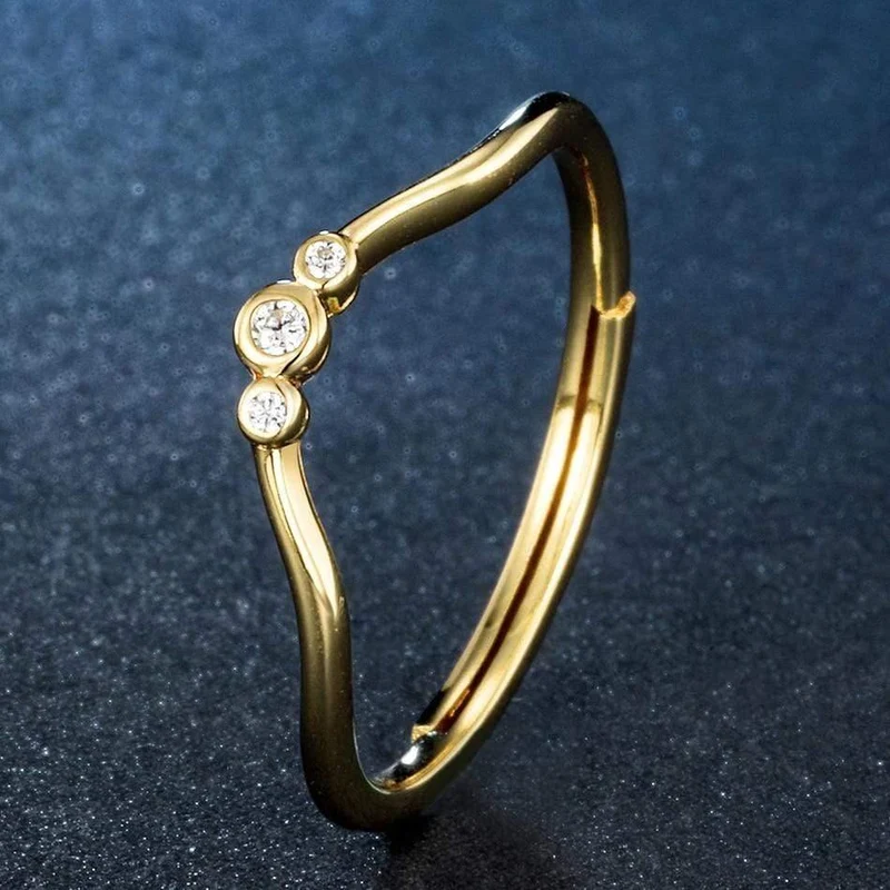 925 Sterling Silber Ringe Schwarz Weiß Zirkon Diamant Verstellbare Ringe 14K Gold Edlen Schmuck