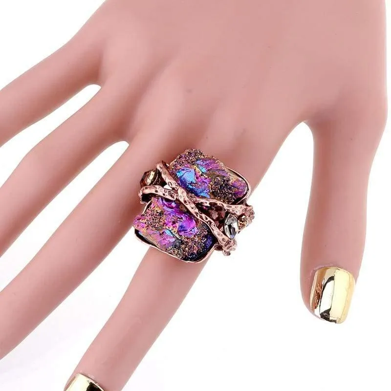 Ehering, antike Bronze elastische Vintage Frauen versprechen Mode Ring RI-02008