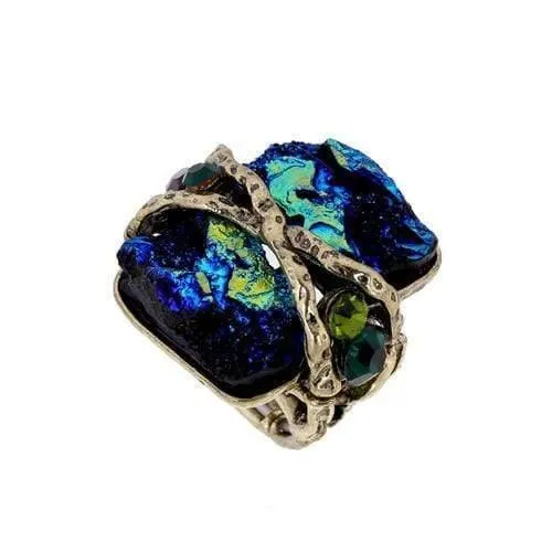 Ehering, antike Bronze elastische Vintage Frauen versprechen Mode Ring RI-02008