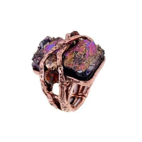 Ehering, antike Bronze elastische Vintage Frauen versprechen Mode Ring RI-02008