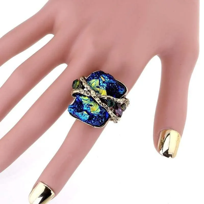 Ehering, antike Bronze elastische Vintage Frauen versprechen Mode Ring RI-02008