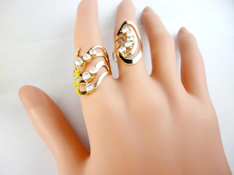 20Pcs Mix Stil Zinklegierung Gold Ring Einstellbare Fingerring für Frauen Modeschmuck Bijoux Lot Ringe LR475
