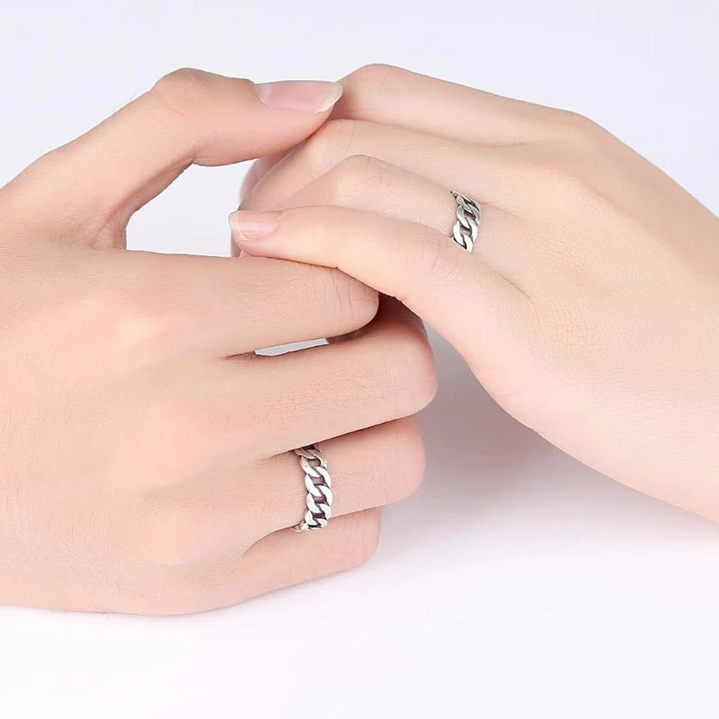 Edle Ringe aus 925er Sterlingsilber für Damen und Herren, verstellbare Manschette, thailändischer Strickring
