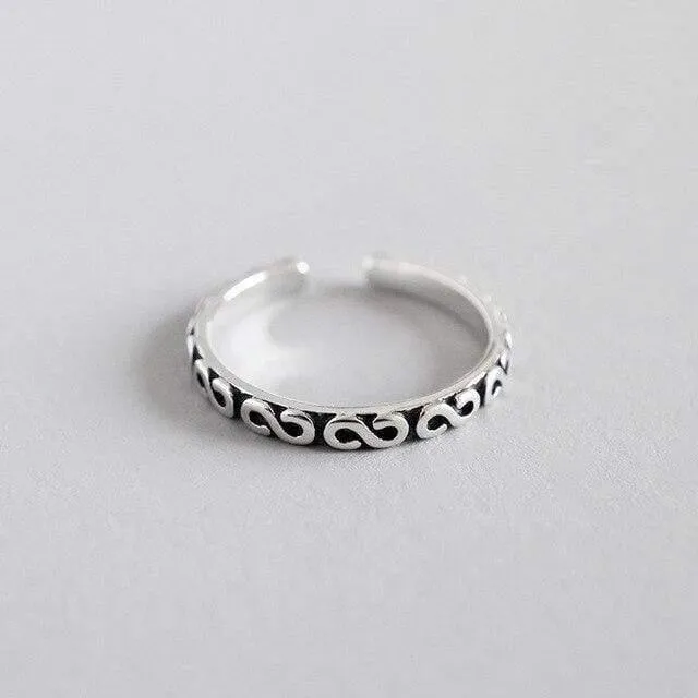 925 Sterling Silber Stilvolle Persönlichkeit Retro S Joint Ring Einstellbare Frauen Anillos Mujer Trendy Design Edlen Schmuck WDR017