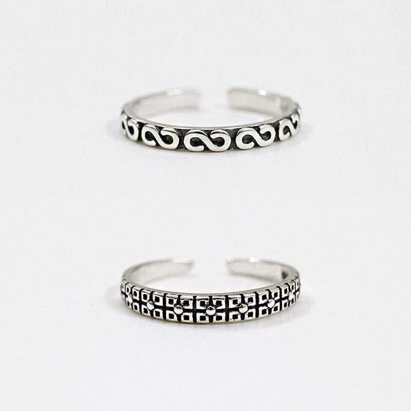 925 Sterling Silber Stilvolle Persönlichkeit Retro S Joint Ring Einstellbare Frauen Anillos Mujer Trendy Design Edlen Schmuck WDR017