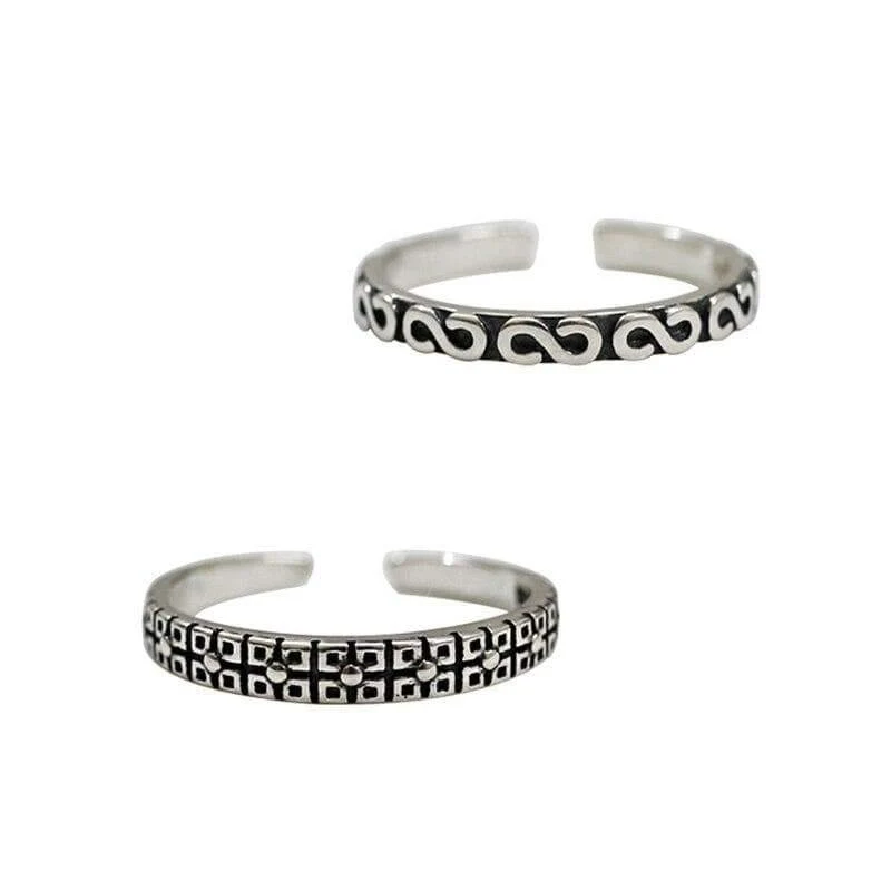 925 Sterling Silber Stilvolle Persönlichkeit Retro S Joint Ring Einstellbare Frauen Anillos Mujer Trendy Design Edlen Schmuck WDR017
