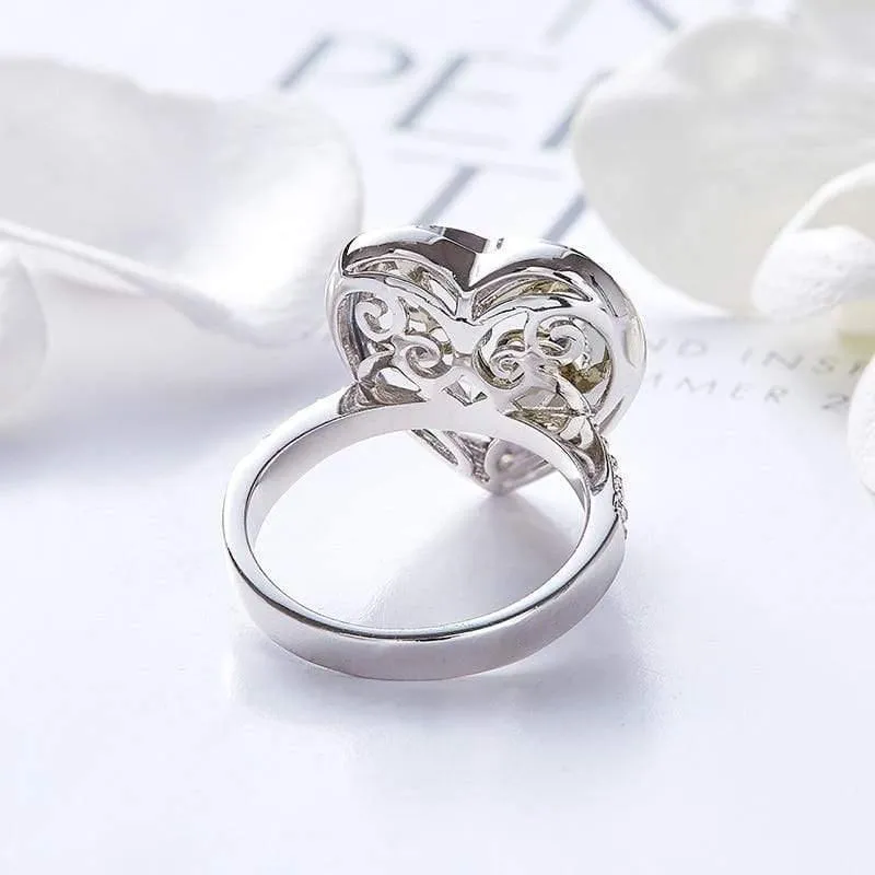 Ring Frau verziert mit Kristallen Trauringe Verlobungsgeschenk Herz Schmuck Ringen für Frauen Fingerring