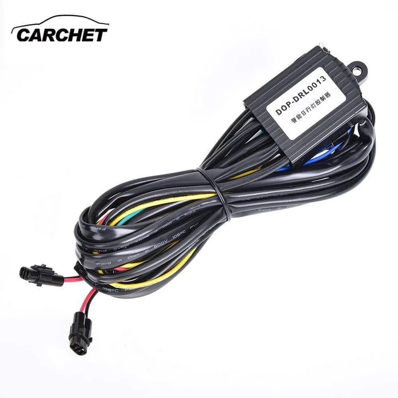 DRL-Tagfahrlicht-Kabelbaum, LED-Lichtrelaissteuerung, Ein-/Aus-Dimmerlampensatz für Auto-DRL-Lichtrelais, DC 12 V, 2.5 A, 30 W