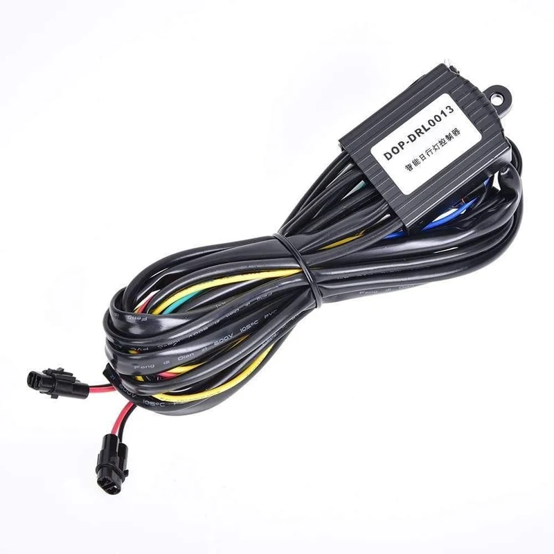 DRL-Tagfahrlicht-Kabelbaum, LED-Lichtrelaissteuerung, Ein-/Aus-Dimmerlampensatz für Auto-DRL-Lichtrelais, DC 12 V, 2.5 A, 30 W