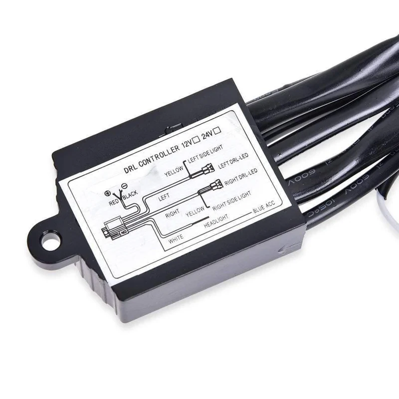 DRL-Tagfahrlicht-Kabelbaum, LED-Lichtrelaissteuerung, Ein-/Aus-Dimmerlampensatz für Auto-DRL-Lichtrelais, DC 12 V, 2.5 A, 30 W