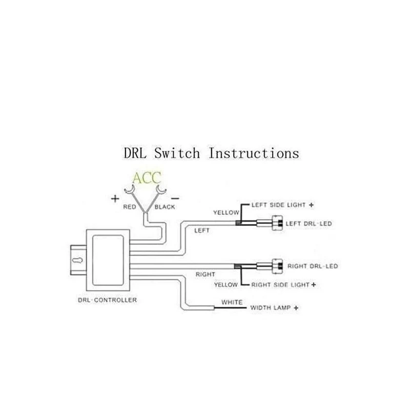 DRL-Tagfahrlicht-Kabelbaum, LED-Lichtrelaissteuerung, Ein-/Aus-Dimmerlampensatz für Auto-DRL-Lichtrelais, DC 12 V, 2.5 A, 30 W