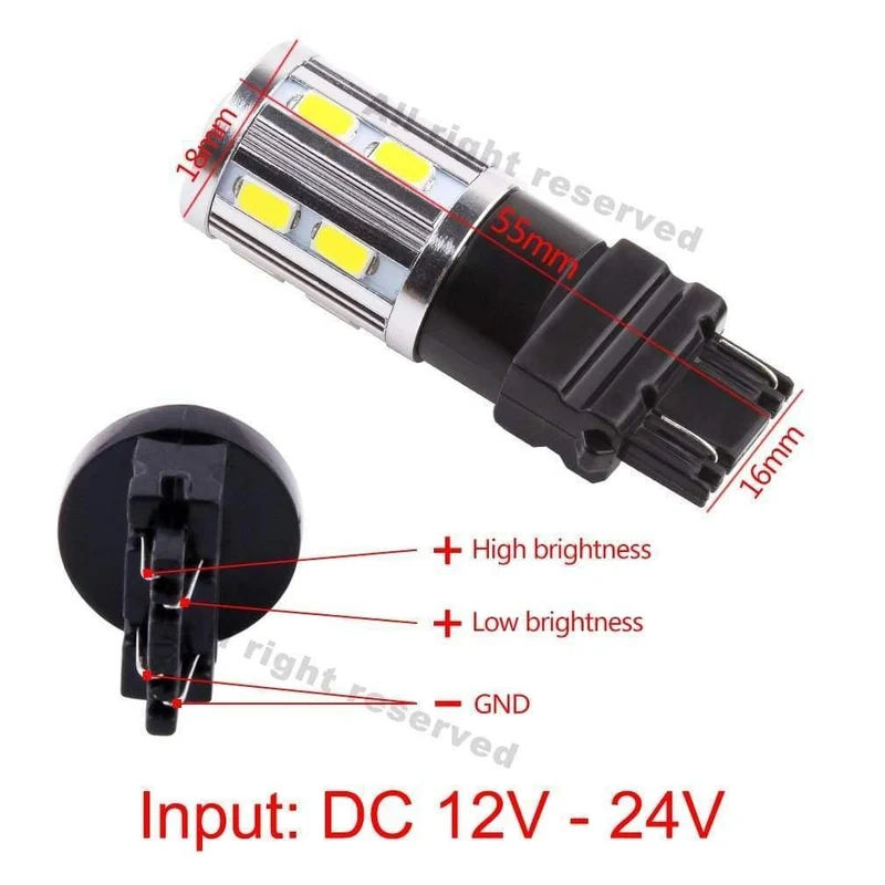 2 Stücke T25 LED 3157 3156 3057 3056 p27/7w Led-lampen 12 SMD Led-lampe Auto Hinten Brems lichter Parkplatz 12V Bernstein Weiß Rot D020