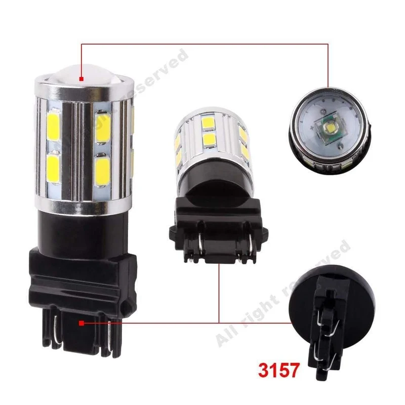 2 Stücke T25 LED 3157 3156 3057 3056 p27/7w Led-lampen 12 SMD Led-lampe Auto Hinten Brems lichter Parkplatz 12V Bernstein Weiß Rot D020