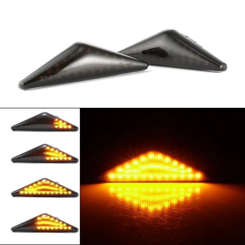 2 Stück LED Dynamische Seitenmarkierungs-Blinkerleuchte Sequentielles Blinklicht Für Ford Mondeo 2000-2007 MK 3 Focus MK1 1998-2004