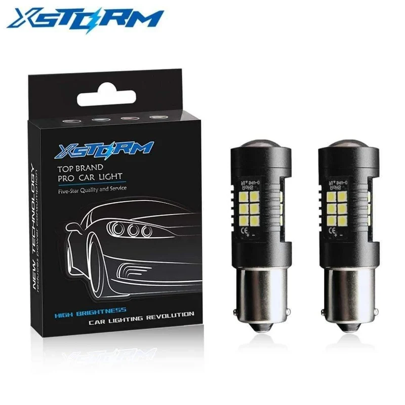 2 Stück 1156 BA15S P21W LED BAU15S PY21W BAY15D LED-Birne 1157 P21/5W R5W 21 Stück 3030SMD Auto-Glühbirnen Auto-LED-Licht 12 V – 24 V