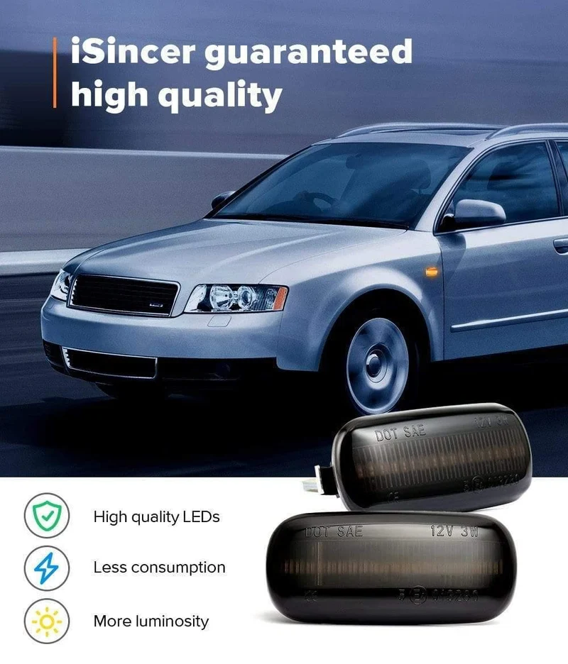 2 stücke Led Dynamische Seitenmarkierung Blinker Sequentielle Blinker Für Audi A3 S3 8 A4 S4 RS4 B6 B7 B8 A6 S6 RS6 C5 C7
