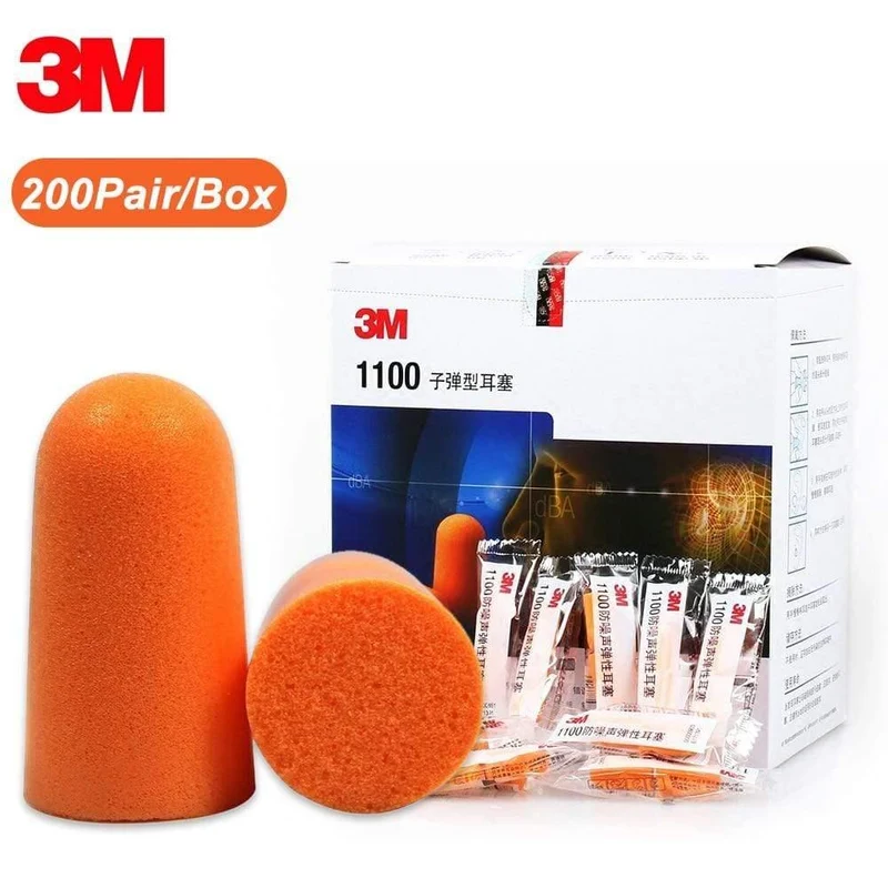3M 1100 Foam Ear Plug Uncorded Earplugs 29 dB Rauschunterdrückung 200 Paar Einzelverpackung (200 Paare für 1100)