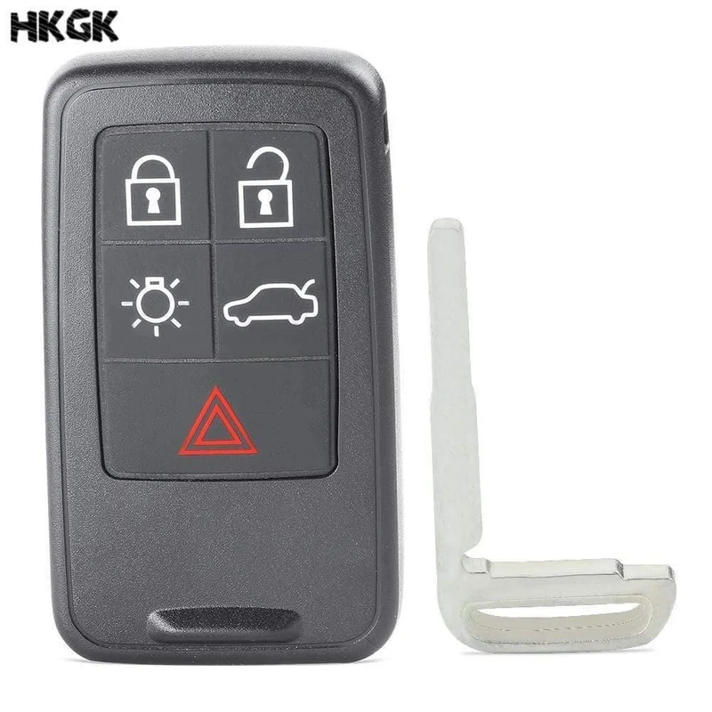 5 Tasten Funkschlüssel Autoschlüssel KYDZ für Volvo XC60 S60 S60L V40 V60 434 MHz ID46 Chip ungeschnittene Klinge