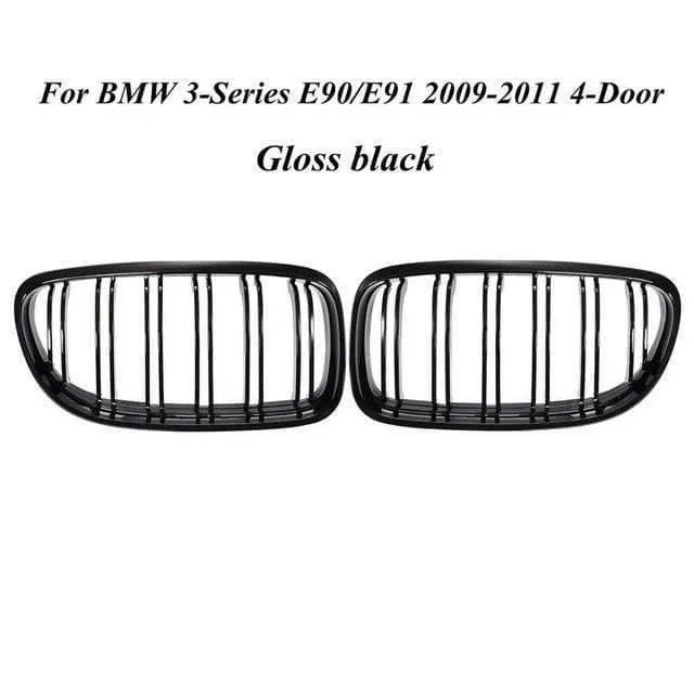 Paar matt/glänzend schwarze Auto-Frontgrills für BMW E90 LCI 3er-Limousine/Wagon 09–11. Renngrills