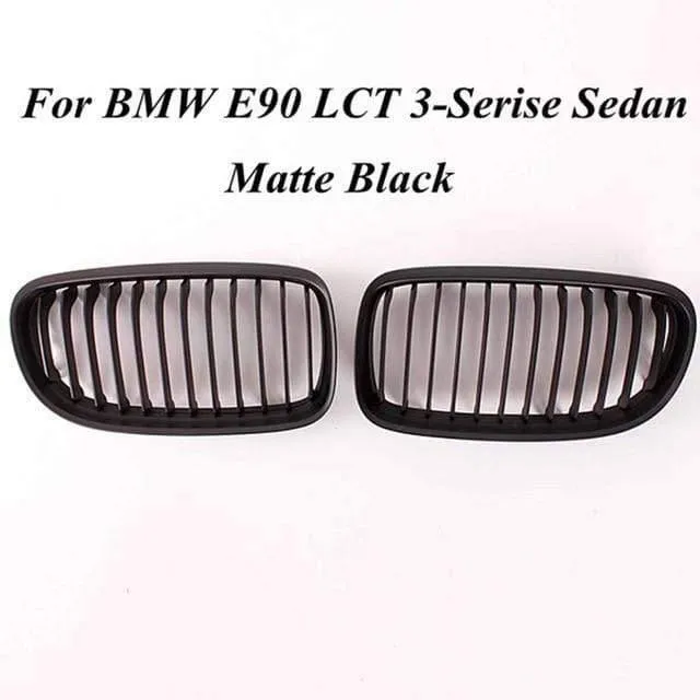 Paar matt/glänzend schwarze Auto-Frontgrills für BMW E90 LCI 3er-Limousine/Wagon 09–11. Renngrills